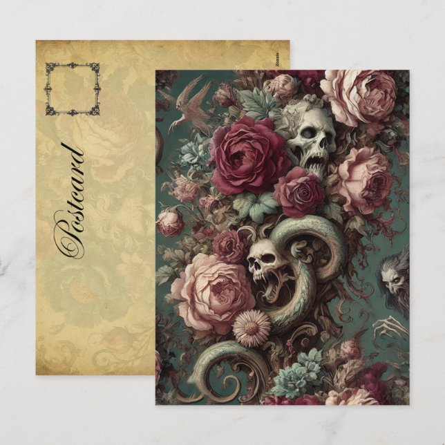 Of Bone & Vine – Gothic Victorian  Holiday Postcard (Front/Back)