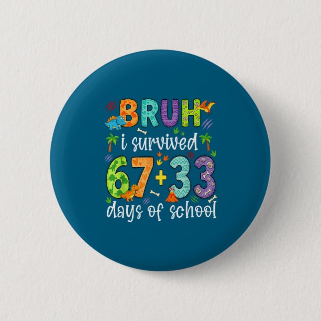 Of Bruh Survived 67 33 Days Button (Front)