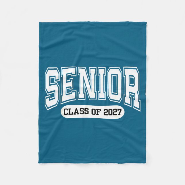 Of Class 2027 Graduation Senior Back Fleece Blanket (Front)