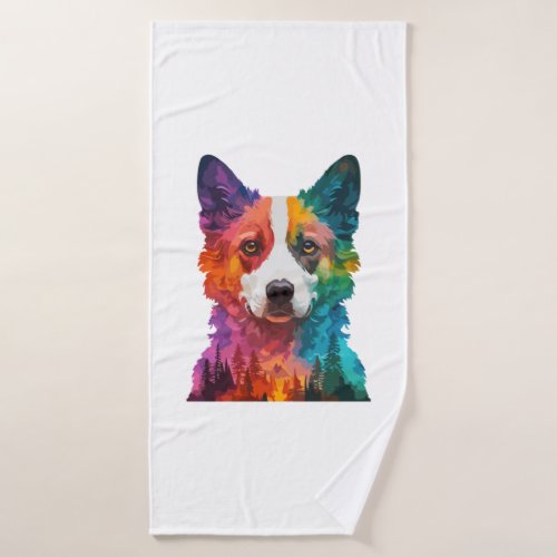 of Colorful dog Bath Towel