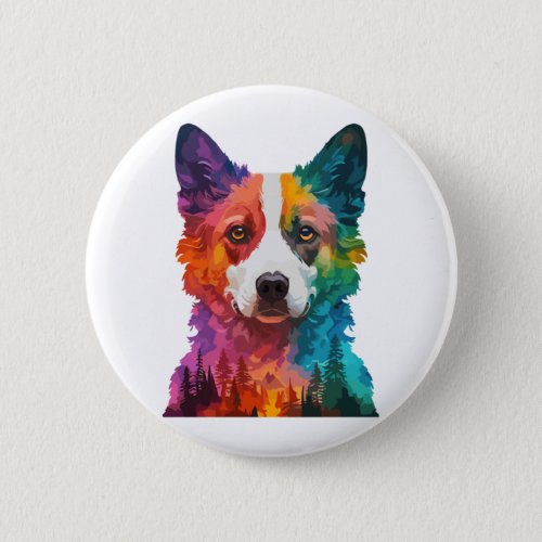 of Colorful dog Button