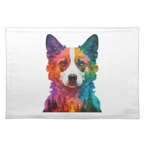 of Colorful dog Cloth Placemat