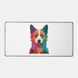 of Colorful dog Desk Mat