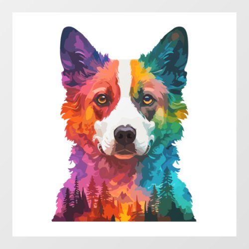 of Colorful dog Floor Decals