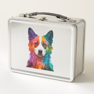 of Colorful dog Metal Lunch Box