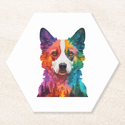 of Colorful dog Paper Coaster