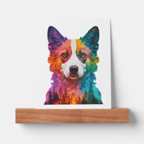 of Colorful dog Picture Ledge