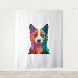 of Colorful dog Tapestry