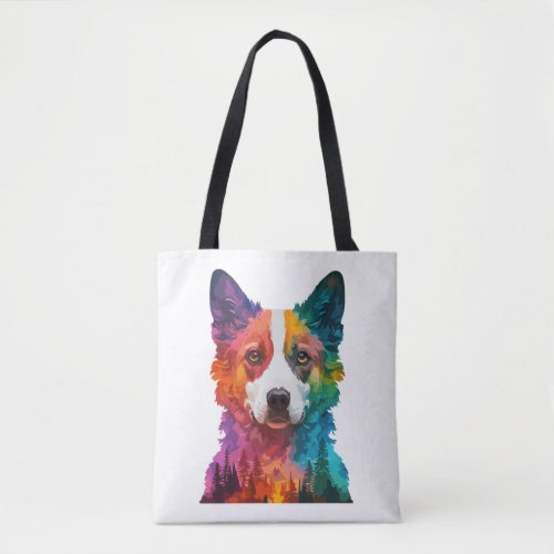 of Colorful dog Tote Bag