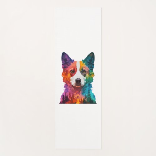 of Colorful dog Yoga Mat