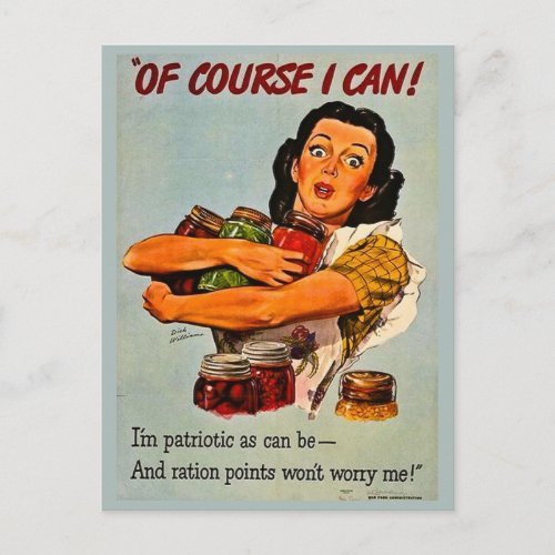 Of Course I Can Vintage Retro World War II Postcard