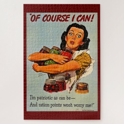 Of Course I Can Vintage WWII Propaganda Poster Jigsaw Puzzle