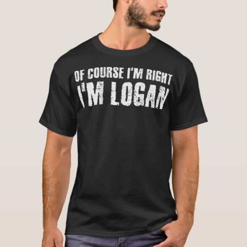 OF COURSE IM RIGHT IM LOGAN Funny Personalized N T_Shirt