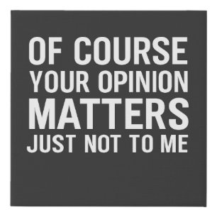 OF COURSE YOUR OPINION MTTERS JUST NOT TO ME  FAUX CANVAS PRINT