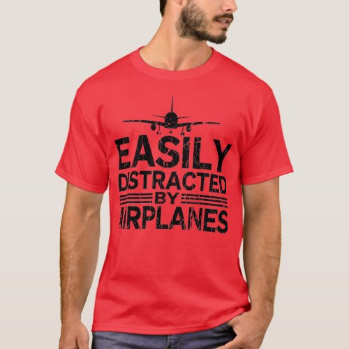 of Easily Distracted By Airplanes 2 T_Shirt