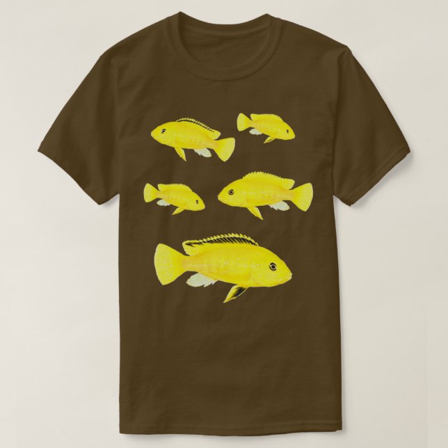 of Electric Yellow Lab Cichlids Fish Aquarium Owne T-Shirt (Design Front)