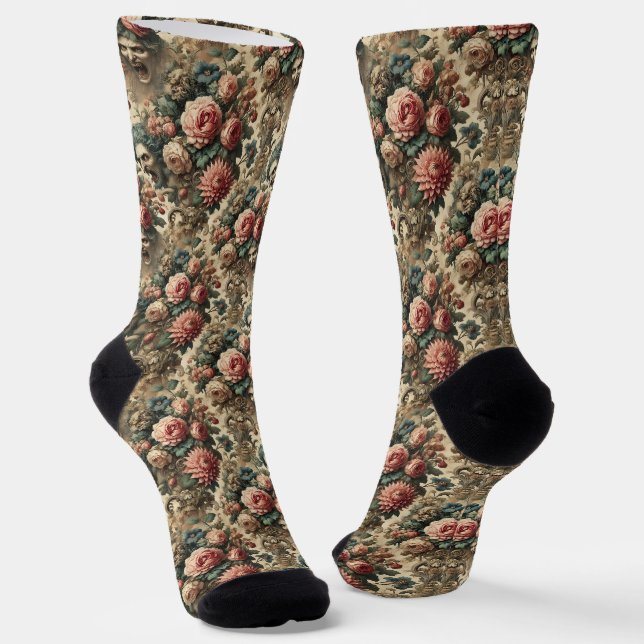 Of Fang & Flourish – Gothic Victorian Tapestry Socks (Angled)
