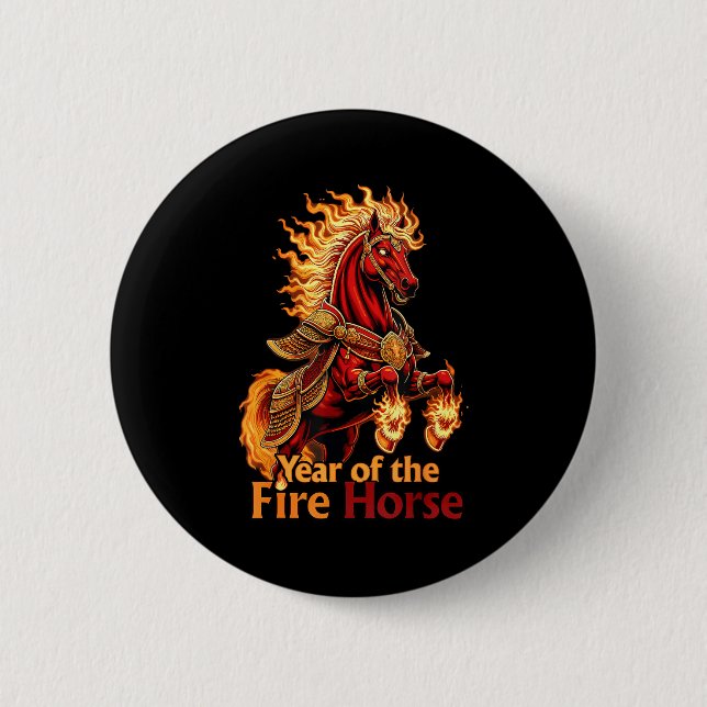 Of Fire Horse Button (Front)