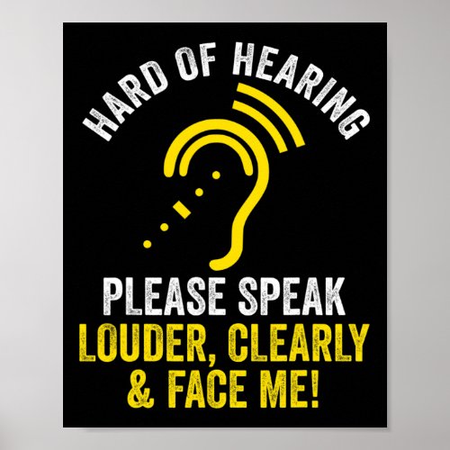 Of Hearing Asl Hearing Impaired Deaf Awareness Quo Poster