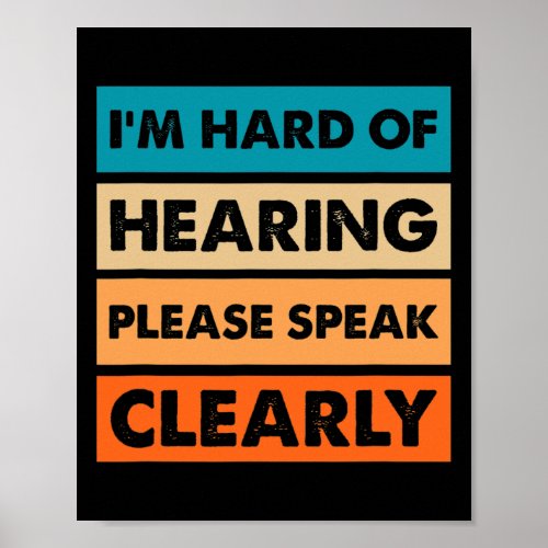 Of Hearing Asl Vintage Hearing Impaired Deaf Aware Poster