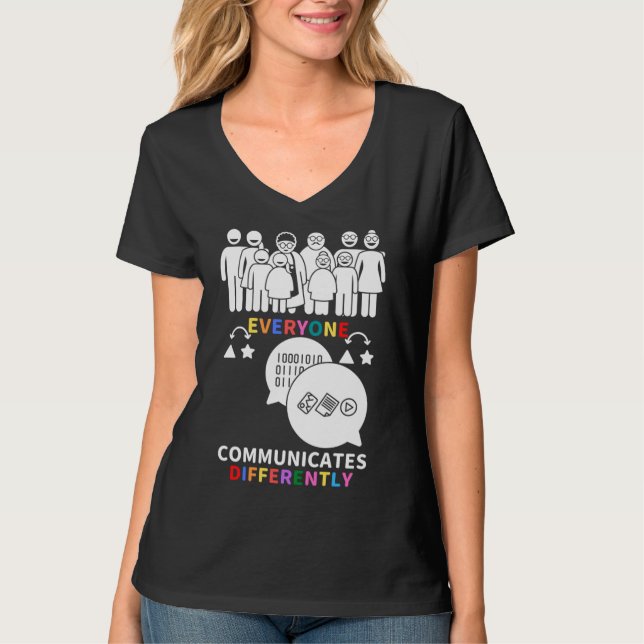 Of In April We Wear Red Instead Autism People Acce T-Shirt (Front)