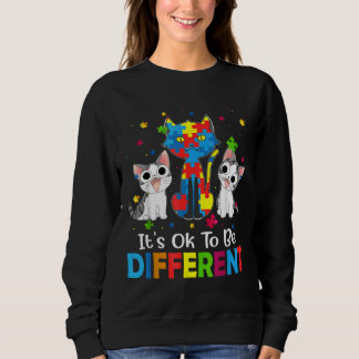 Of It S Ok To Be Different Cat Autism Awareness Sweatshirt