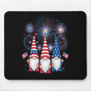 Of July 2024 Patriotic Gnomes Funny American Usa 1 Mouse Pad