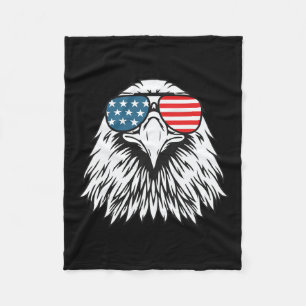 Of July American Bald Eagle Flag- Independence Day Fleece Blanket
