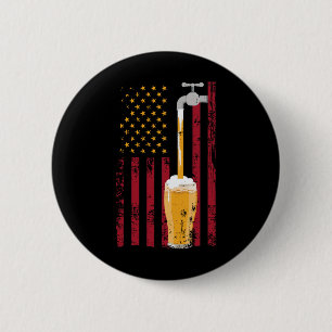 Of July American Flag Beer Brewing Button