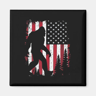 Of July Bigfoot Sasquatch American Flag Patriotic  Magnet