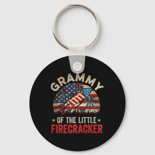 Of July Birthday Grammy Of The Little Firecracker Keychain