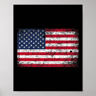 Of July Distressed American Usa Flag Pocket Poster
