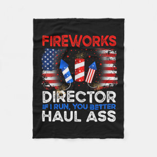 Of July Men Fireworks Director If I Run You Run Fu Fleece Blanket