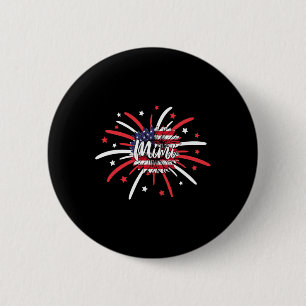 Of July Mimi Sunflower American Flag Fireworks Button