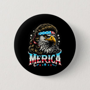 Of July Patriotic Funny Eagle July 4th Usa Merica  Button