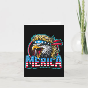 Of July Patriotic Funny Eagle July 4th Usa Merica Card