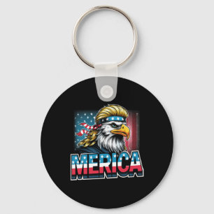 Of July Patriotic Funny Eagle July 4th Usa Merica  Keychain