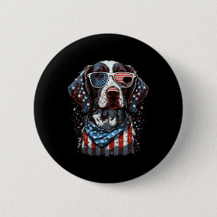 Of July Patriotic German Shorthaired Pointer Dog U Button