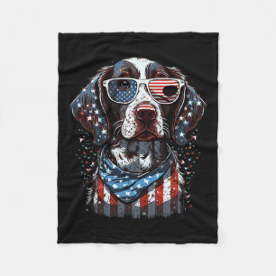 Of July Patriotic German Shorthaired Pointer Dog U Fleece Blanket
