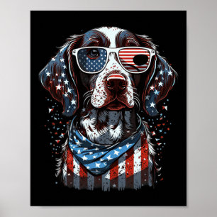 Of July Patriotic German Shorthaired Pointer Dog U Poster