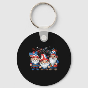 Of July Patriotic Gnomes American Flag Usa Gnome  Keychain