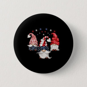 Of July Patriotic Gnomes Funny Cute American Usa F Button