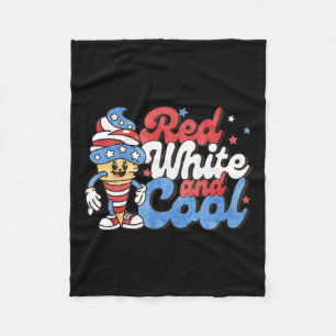 Of July Red White And Cool American Popsicle Kids Fleece Blanket