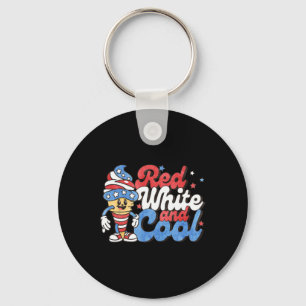 Of July Red White And Cool American Popsicle Kids Keychain