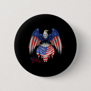 Of July S - Patriotic Shirts - American Flag Eagle Button