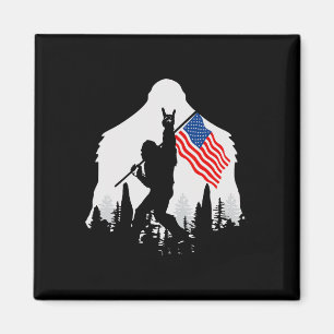 Of July Shirt Bigfoot Sasquatch Usa American Flag Magnet