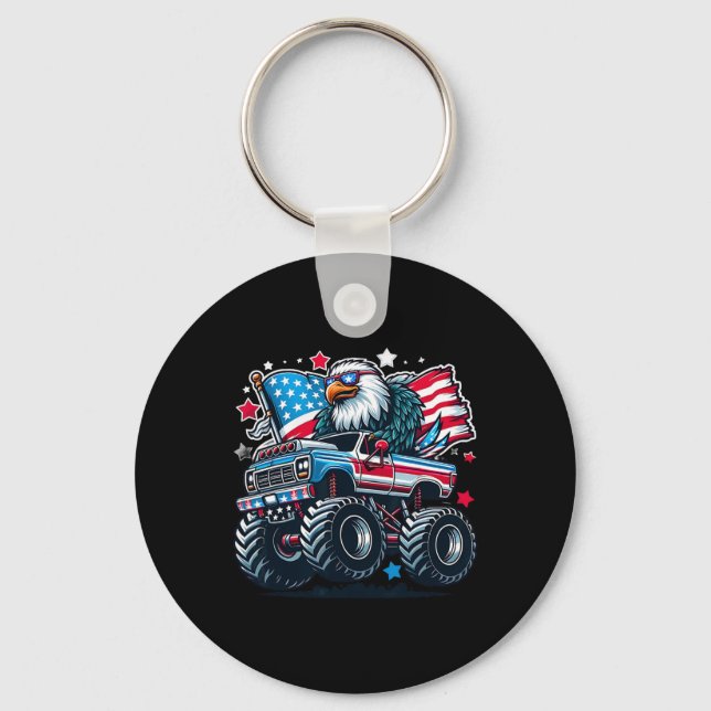 Of July Shirts Boys American Flag Eagle Usa Shirt  Keychain (Front)