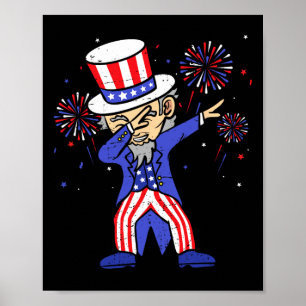 Of July Shirts For Kids Funny Dabbing Uncle Sam Bo Poster