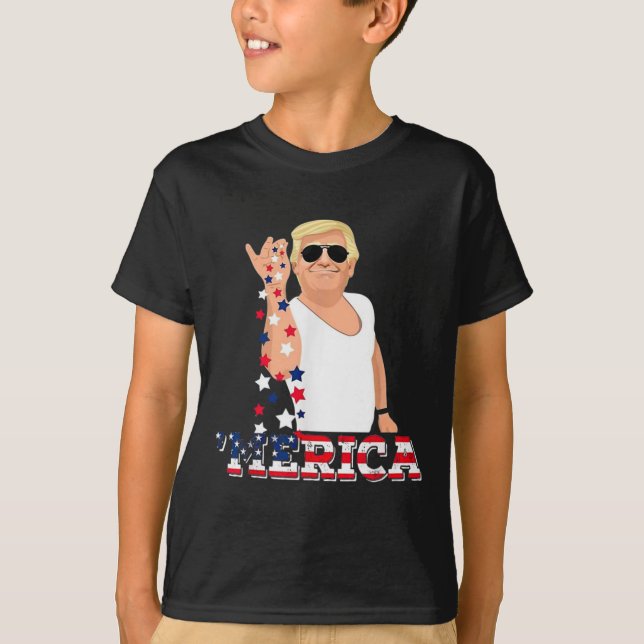 Of July Star Sprinkle Trump merica Independence Da T-Shirt (Front)