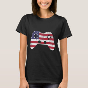 Of July T Shirt Video Game Gamer Kids Boys Men Usa